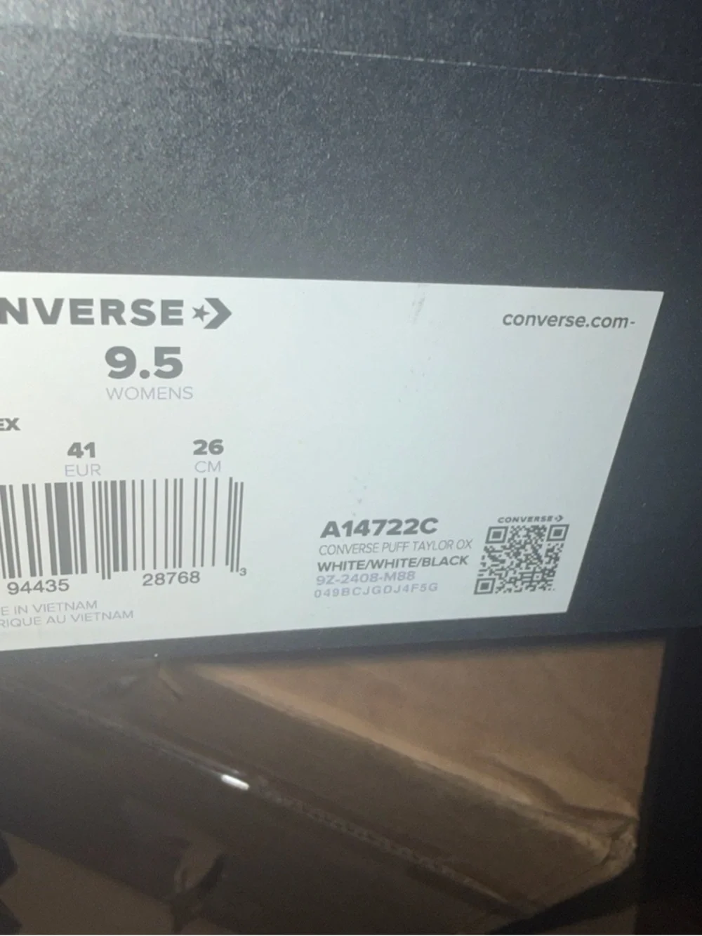 Converse Men’s Chuck Taylor All Star Low  Puffed White A14722C Sz 8Men W 9.5 - Picture 5 of 5